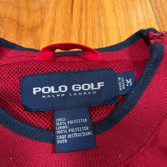 Vintage Ralph Lauren Polo Golf Jacket Pullover Windbreaker Mesh Lined 90s Medium - Picture 2 of 8